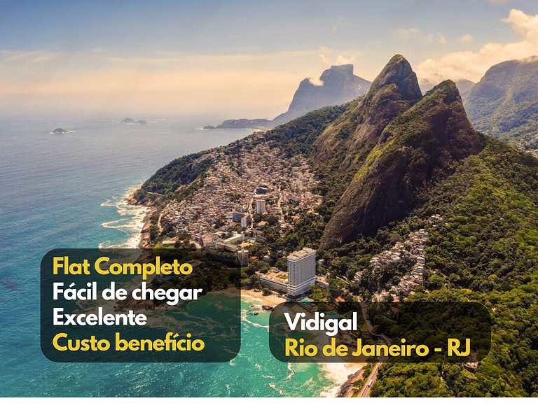 Flat completo para até 4 pessoas no Vidigal - RJ prox ao Roc