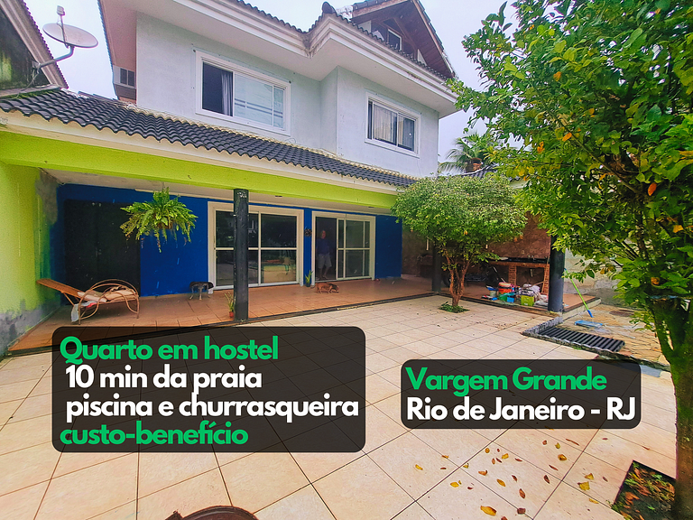 Quarto 1, piscina, a 5 min Praia do Recreio, Vargem Grande -