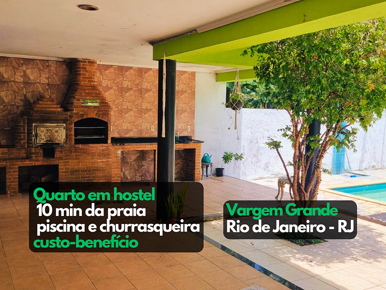 Quarto 2, piscina, a 5 min Praia do Recreio, Vargem Grande -