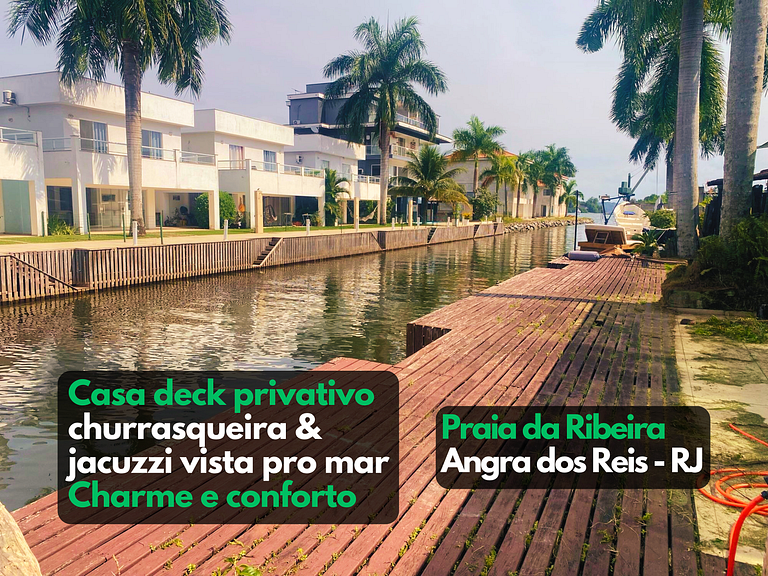 Casa com deck navegável e jacuzzi em Angra dos Reis RJ - Pra
