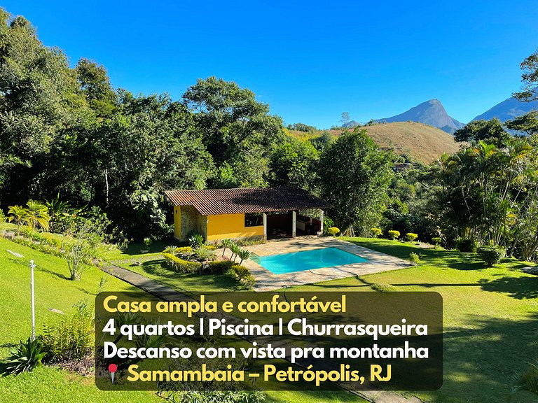 Linda Casa 4qts Piscina Churrasqueira Petrópolis - Venha par