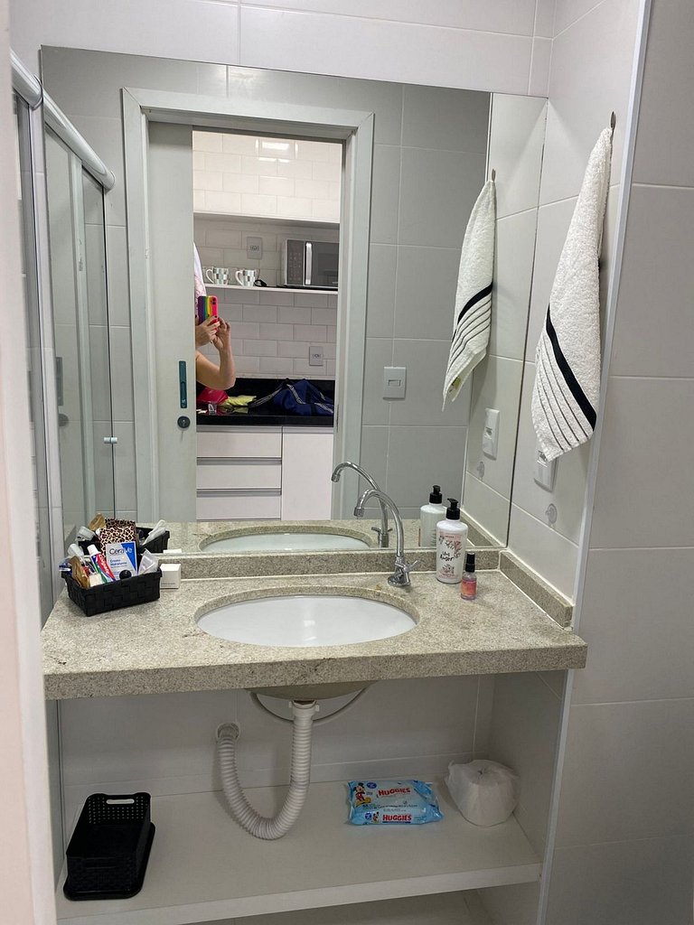 Apto moderno com ar-condicionado no Link Flats