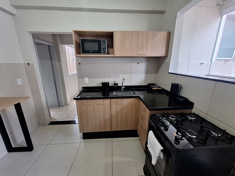 Apto completo e confortável no Aterrado