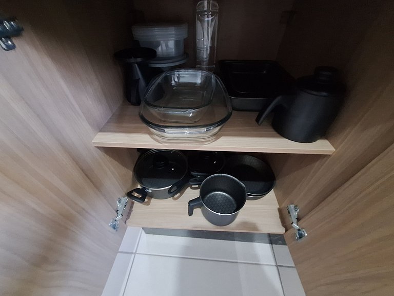 Apto completo e confortável no Aterrado