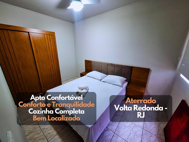 Apto completo e confortável no Aterrado