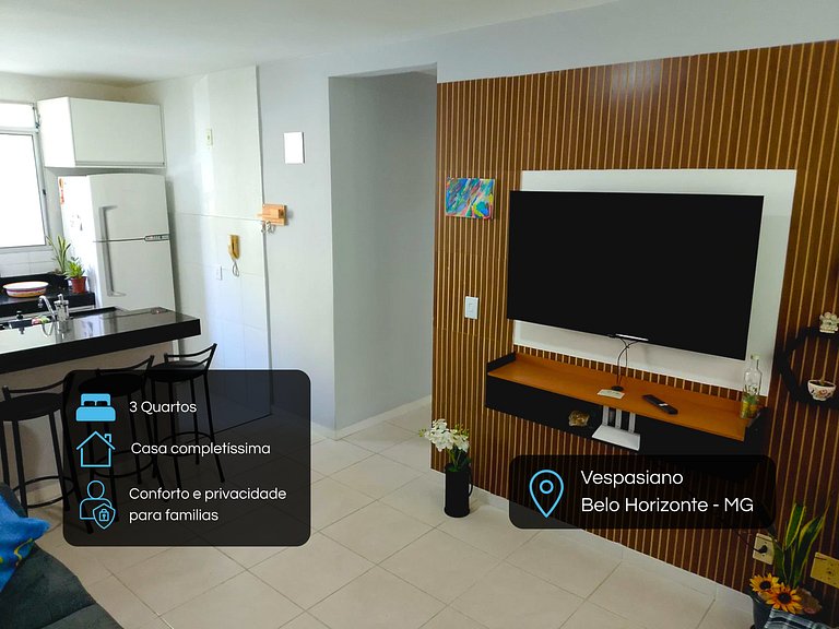 Apartamento completo y acogedor en Vespasiano BH