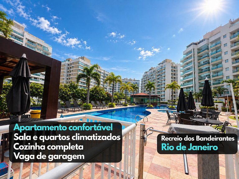 Apt Confortável AR piscina vaga Recreio