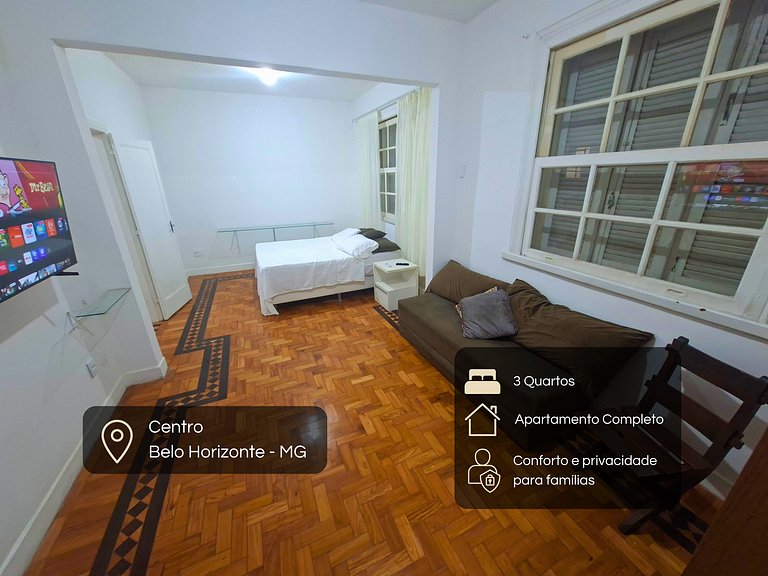 Apartamento Amplo no Centro BH - 3 Qts