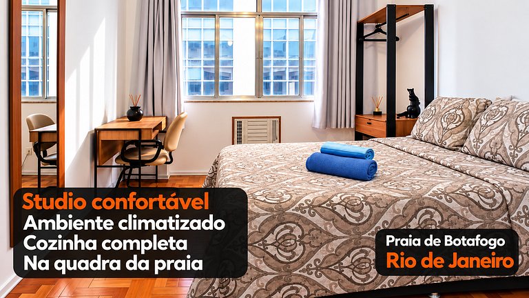 Studio Confortável quadra da praia Botafogo