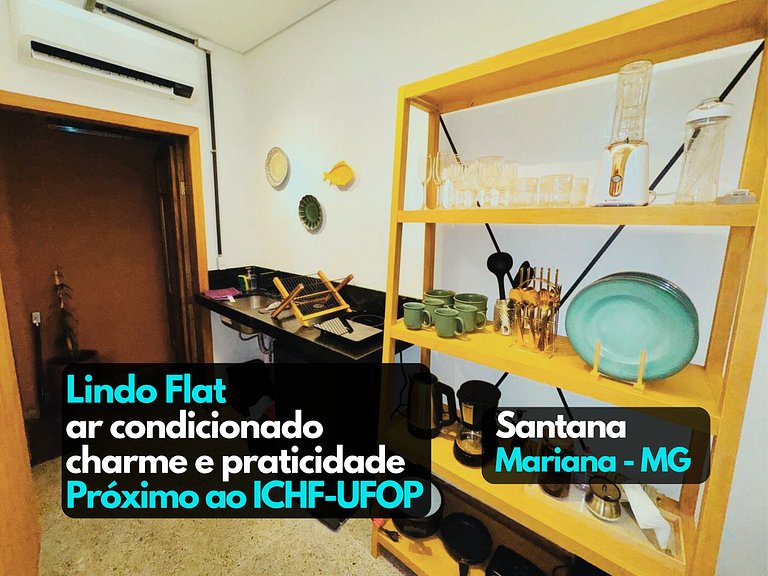 Flat4 aconchegante ar condicionado próx UFOP Mariana MG