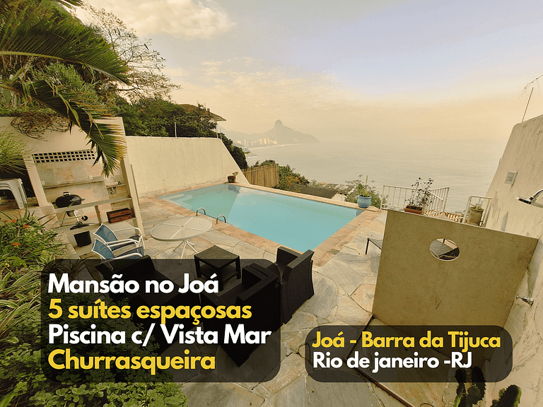 Mansion with 5 suites, sea view, swimming pool, Jacuzzi, Joá