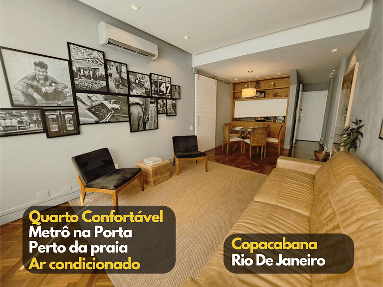 Quarto Exclusivo AR TV Metrô Praia Copacabana - Proprietário