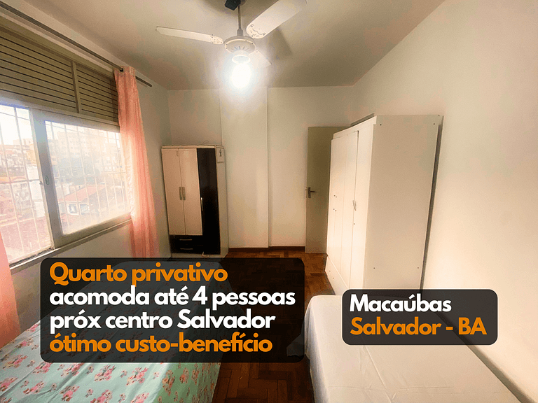 Quarto privativo2 custobenefício Macaúbas Salvador BA