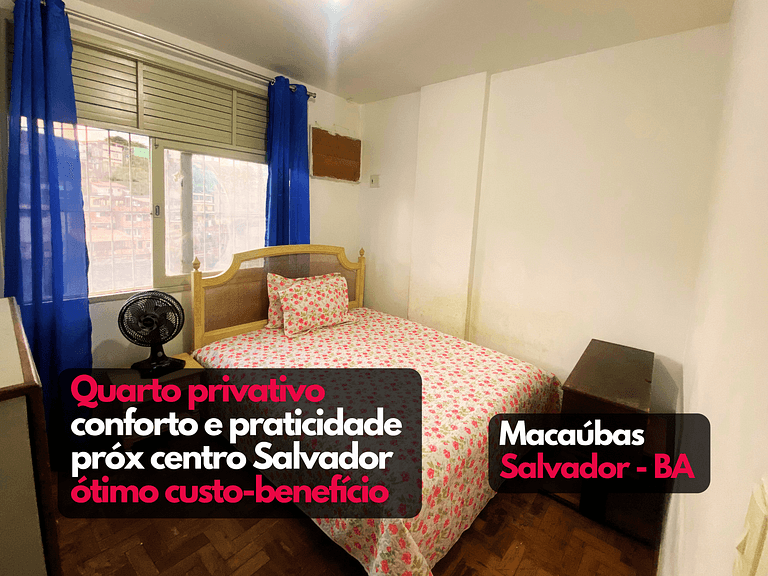 Quarto1 casal privativo custo-benefício Macaúbas Salvador BA