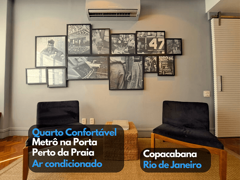 Quarto2 Exclusivo AR VAGA metrô Praia Copacabana - proprietá