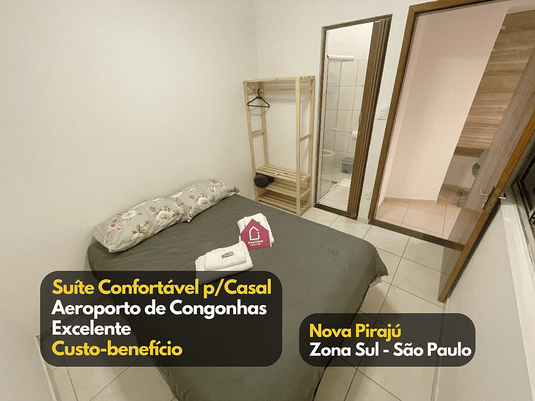 Suíte 2 exclusiva em Casa/Pousada, Aeroporto Congonhas - suí